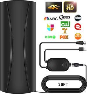 1100+ Miles Range TV Antenna for Smart TV, Powerful TV Antenna Indoor Support 4K 1080p All TV's - Amplifier Signal Booster and Long Thick Coaxial Cable