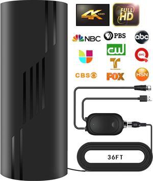 1100+ Miles Range TV Antenna-Digital Antenna for Smart TV Indoor with Amplifier and Signal Booster- HD Antenna for TV Indoor Outdoor for Local Channels-36ft Coax Cable - Support 8K 4K 1080p
