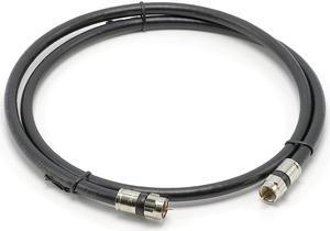 THE CIMPLE CO 6 Foot Black - Solid Copper Coax Cable - RG6 Coaxial Cable with Connectors, F81 / RF, Digital Coax for Audio/Video, Cable TV, Antenna, Internet, & Satellite, 6 Feet (1.8 Meter)