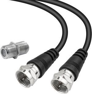 EleMiniKin TV Antenna Extention Coaxial Cable (15 feet) with Coupler - Digital Audio Video Coax Cable Cord for HDTV, CATV, Cable Modem, Satellite Receivers, Welcome to consult