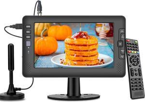 Jexiop 9" IPS Screen Small TV,Portable TV with Digital ATSC Tuner, USB Port, AV Input, Built-in Rechargeable Battery Operated TV, Mini TV for Camping Caravan Kitchen, Welcome to consult