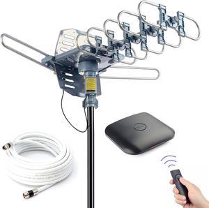 PBD Digital Amplified Outdoor HDTV Antenna with 40FT RG6 Cable, 360 Degree Rotation, Wireless Remote, Snap-On Installation, Welcome to consult