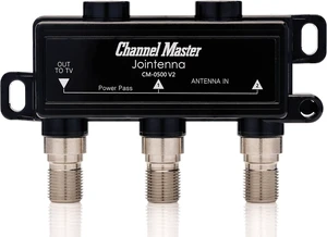 Channel Master JOINtenna - Combines Signals from 2 Digital HDTV Antennas, Two Inputs & One Output, Power Passing for Preamplifiers and Boosters, Built-in LTE Filter, Low-Loss Design, Indoor/Outdoor Channel Master JOINtenna - Combines Signals from 2 Digital HDTV Antennas, Two Inputs & One Output, Power Passing for Preamplifiers and Boosters, Built-in LTE Filter, Low-Loss Design, Indoor/Outdoor