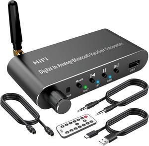 Digital to Analog Audio Converter with Bluetooth 5.1 ReceiverDigital Optical to 3.5 mm DAC Wireless Adaptor Coax to Analog L/R RCA 3.5 mm for TV Gaming CD Player MP3