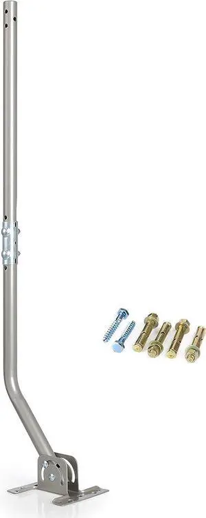 Adjustable Outdoor / Attic Antenna Mounting Pole - Universal J Pipe Mount for Antenna & Weather Station - Easy Installation, Solid Structure, Weather Proof (1" Diameter,32.75" Arm Length)