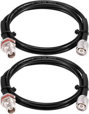 MOOKEERF TNC Cable 3ft,2 Pack RG58 Coaxial Cable TNC Male to TNC Female Bulkhead Mount Low Loss 50 ohm RG58 Coax Jumper Cable for Radio Scanner,CB Radio,Wi-Fi Radios,GPS Antenna, RF Device,Broadcast