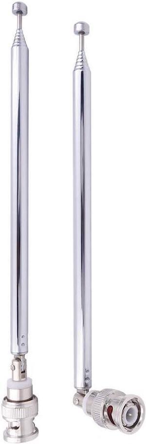 Fancasee (2 Pack) BNC Radio Antenna with BNC Male Plug Jack Connector Adapter Telescopic Stainless Steel HF VHF UHF BNC Antenna for Portable Mobile Handheld Radio Scanner Police Scanner Receiver