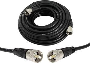 Coax Cable - Coaxial Cable Connector - 3 ft Antenna Cable - Coax Connector - Coax Cable Connector - RG8X Coaxial Cable - UHF Antenna Cable - Male To Male Cable - RG8X Coax - 0.9 M - STEREN 205-703