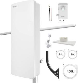ANTOP - Hd Smart Booster Panel Indoor/Outdoor Tv Antenna with J Pole (AT-800SBSJ), Welcome to consult