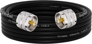 Superbat PL259 Coax Cable 15ft, UHF Male PL-259 CB Antenna Cable Extension RG58 Cable for HAM & CB Radio Antenna Analyzer Dummy Load SWR Meter etc., Welcome to consult