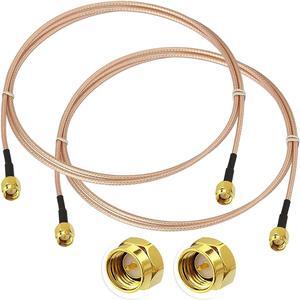 Superbat SMA Coax Cable SMA Male to SMA Male Adapter Connector Coaxial Cable 6.5ft RG316 Coax Jumper 2-Pack for 3G 4G LTE WiFi Antenna Router RTL SDR Dongle Analyzer etc., Welcome to consult