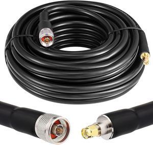 XRDS -RF KMR400 SMA to N Cable 50ft, N-Male to SMA-Male Connector Low Loss Extension Cable 50 Ohm SMA Cable for 3G/4G/5G/LTE/ADS-B/Ham/GPS/WiFi/RF Radio to Antenna Use (Not for TV), Welcome to consult