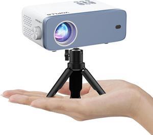 Mini Projector, VOPLLS 1080P Full HD Supported Video Projector, Portable Outdoor Home Theater Movie Projector, 50% Zoom, Compatible with HDMI, USB, AV, Smartphone/Tablet/Laptop (Small Projector)