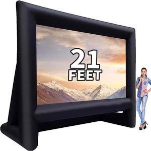 21 feet Inflatable Outdoor Projector Movie Screen - Blow Up Screen for TV & Movies with Blower Portable Projection Screen for Home Theater Outdoor Indoor Support Front & Rear Projection