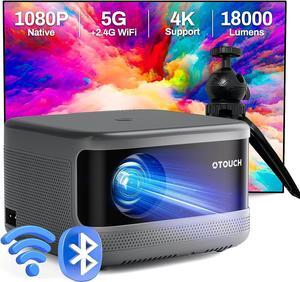 [Electric Focus]OTOUCH Projector Native 1080P 18000LM 5G WiFi Bluetooth 5.2 Projector 4K Support 4P/6D Keystone/Zoom/Phone Mirror/HiFi Speakers/BT Remote/Tripod/Portable Case for Home/Outdoor 2023 New
