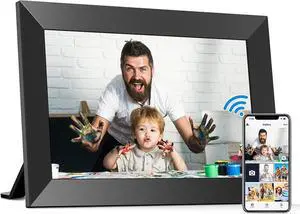 10.1 Inch WiFi Digital Picture Frame, IPS HD Touch Screen Cloud Smart Photo Frames with Built-in 32GB Memory, Wall Mountable, Auto-Rotate, Share Photos Instantly from Anywhere