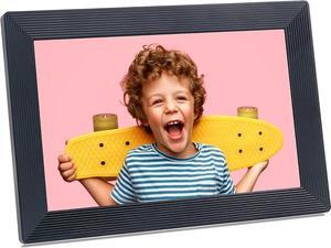 WiFi Digital Picture Frame with FRAMEO App, 10.1 Inch HD Touch Screen Digital Photo Frame, Built-in 16GB Memory, Auto-Rotate, Share Moments Instantly from Anywhere, Gift for Friends and Family, Black