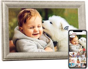 Digital Photo Frame 10.1 Inch WiFi Digital Picture Frame IPS HD Touch Screen Smart Cloud Photo Frame with 16GB Storage, Auto-Rotate, Share Photos or Videos Instantly from Anywhere via Frameo App