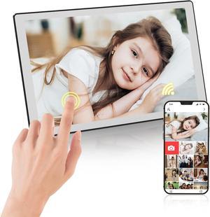 10.1 Inch WiFi Digital Picture Frame with IPS HD Touch Screen Auto Rotate Digital Photo Frame Built-in 16GB Storage Support SD Card U Disk Share Photo/Video Anytime Anywhere via Free Tuya App(White)