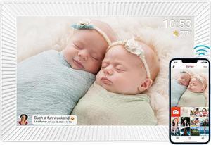 FRAMEO Digital Photo Frame 10.1 inch with 32G Internal Storage Smart WiFi Digital Picture Frame, 1280x800 IPS Touch Screen Motion Sensor Auto-Rotation Share Photos and Videos Instantly via Frameo APP