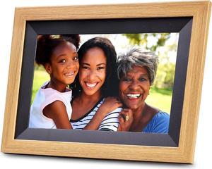 iHome WiFi Digital Picture Frame Compatible with Frameo App, 32G Digital Photo Frame with Secure Image Sharing for Tabletop or Wall Mount  Oak Wood (IPF1032OW), Welcome to consult