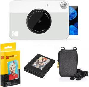 Kodak Printomatic Instant Camera (Black) Gift Bundle + Zink Paper (20  Sheets) + Deluxe Case + 7 Fun Sticker Sets + Twin Tip Markers + Photo  Album. 