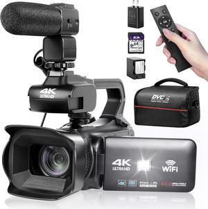 OIEXI UHD 4k Video Camera Camcorder with 18X Digital Zoom,64MP Digital Camera Recorder,4.0-inch Rotating Touchscreen,64GB SD Card,Microphone,Remote Control,Durable Battery(Black), Welcome to consult