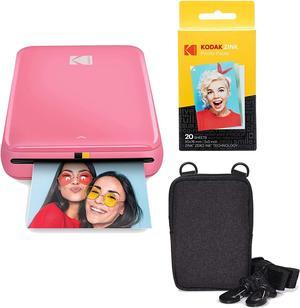KODAK Step Instant Color Photo Printer with Bluetooth/NFC, Zink Technology & KODAK App for iOS & Android (Pink) Go Bundle, 2x3, Welcome to consult