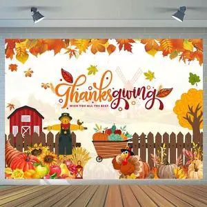 CYLYH 8x6ft Cartoon Fall Photography Backdrop Autumn Maple Forest Leaves Pumpkin Party Background Thanksgiving Party Supplies Farm Harvest Event Banner Baby Shower Thanksgiving Photo Backdrop D583