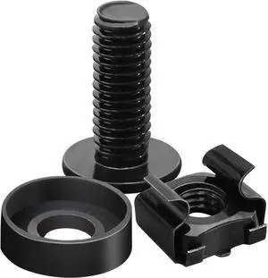 Leadrise 50-Pack M6 x 16mm Computer Rack Mount Cage Screws and Nuts & Washers for Rack Mount Server Cabinet, Rack Mount Screw Cage Nut - Black, Welcome to consult