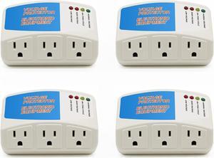 BSEED Surge Protector Power Strip Home Appliance, 3 Outlet Power Surge Protector, Voltage Protector Brownout Surge Refrigerator 1440 Watts, 120V, 12A, 4 Pack, Welcome to consult