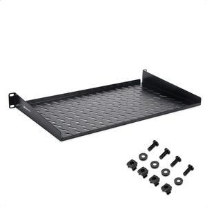 Cable Matters 1U Server Rack Shelf for 19" Rack & Cabinet, 10" Depth with 55lbs Weight Capacity (Rack Mount Shelf) in Black