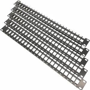 Metal Master - 5 Pack Rackmount or Wall Mount 24 Port UTP Keystone Patch Panel (Unshielded Blank Patch Panel for Keystone Jacks UTP Keystone Panel), Black