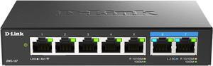 D-Link 7-Port 2.5GB Unmanaged Gaming Switch with 2 x 2.5G, 5 x 10/100/1000 Mbps - Multi-Gig, Network, Fanless, Plug & Play (DMS-107) Black, Welcome to consult