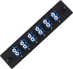 VFLTOOL 6 Duplex LC Adapters LGX Footprint Fiber Patch Panel Loaded 12 Fiber Ports Couplers Enclosure - LC UPC Blue Compatible with SingleMode Multimode|1.25G/10GB OS1-2/OM1-3, Welcome to consult