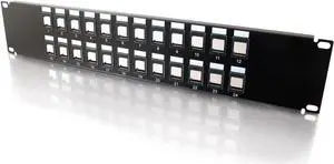 C2G/Cables To Go Legrand - C2G Multimedia Patch Panel, Blank Keystone Patch Panel, Patch Panel 24 Port, Black Relay Rack Patch Panel, 2U Keystone Patch Panel, 1 Count, C2G 03857 C2G/Cables To Go Legrand - C2G Multimedia Patch Panel, Blank Keystone Patch Panel, Patch Panel 24 Port, Black Relay Rack Patch Panel, 2U Keystone Patch Panel, 1 Count, C2G 03857