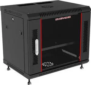 Sysracks 12U 18 inch Depth Wall Mount Server Cabinet Network Rack Lockaing Enclosure Glass Door - POWERBAR - Cooling Fan - Shelf - Feet - Hardware