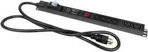 Metered-Breaker-Surge Protection PDU, 240V, L6-30P, 30A, 7200watts, (4) C13 & (2) C19 Outlets, Crypto Mining PDU, Data Centre PDU, ASIC/RIGS PDU, Welcome to consult
