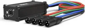 LyxPro XLR Audio and Lighting Snake 4 Channel 3 Pin Multi Network Breakout for Stage and Recording Studio Male - with 3 Feet Cable Connection LyxPro XLR Audio and Lighting Snake 4 Channel 3 Pin Multi Network Breakout for Stage and Recording Studio Male - with 3 Feet Cable Connection