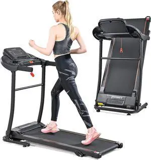 LIJIUJIA Folding Treadmill, 2.5HP Portable Treadmill Mini with Manual Incline & 12 Preset PROG for Home Office Small Space, Walking Running Electric Treadmill with LED Display & APP & Cup Holder
