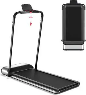 Goplus Folding Treadmill, Ultra-Thin Installation-Free Foldable Electric Treadmill, Low Noise, Walking Jogging Machine, Portable Superfit Treadmills for Home Office