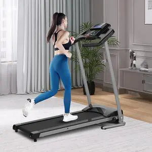 SoarFlash Folding Treadmill for Home Office Gym, Electric Running Walking Exercise Machine with LCD Monitor, Cup Holder, 12 Preset Programs