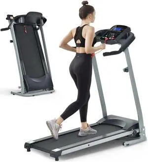 Home Foldable Treadmill with Incline, Folding Treadmill for Home Workout, Electric Walking Treadmill Machine 15 Preset or Adjustable Programs 250 LB Capacity MP3