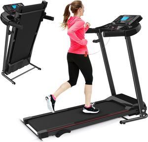 Treadmills for Home, 2.5HP Portable Foldable Treadmill with 15 Pre Set Programs and LED Display Panel Black