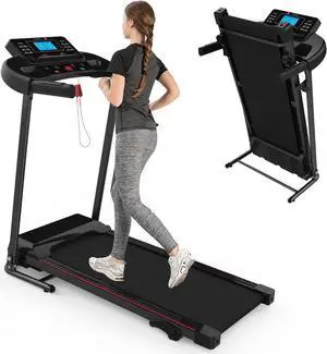 Home Foldable Treadmill with Incline, Folding Treadmill for Home Workout, Electric Walking Treadmill Machine 15 Preset or Adjustable Programs 250 LB Capacity MP3