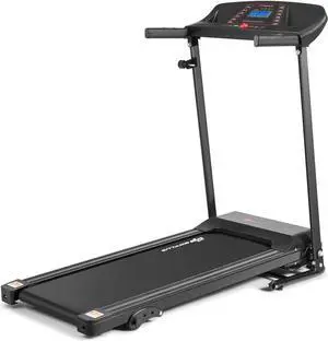 Giantex 1.5HP Electric Folding Treadmill w/Adjustable Incline, Jogging Running Machine w/ 12 Pre-Set Programs, LCD Display and Heart Rate Sensor, Portable Treadmill w/Low Noise for Home and Office