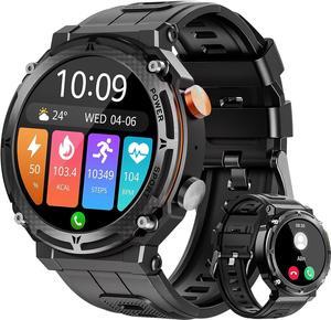 Military Smart Watches for Men, VIRAN 5ATM Waterproof Rugged Smart Watch with Bluetooth Call (Answer/Dial Call), 1.39 HD IP68 Fitness Tracker Watch with 100+ Sport Modes for Android/iOS Phone
