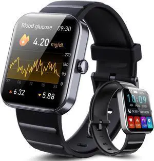 Smart Watch Blood Glucose, Smartwatch for Men Women Fitness Activity Tracker IP67 Waterproof, Heart Rate Sleep Monitor, Pedometer, Blood Sugar Oxygen Tracking Smart Watches for Android iOS, 2023