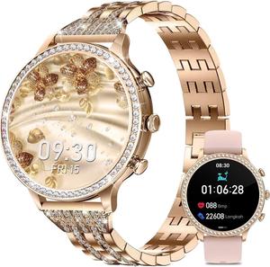 soinfo Smart Watch for Women with Answer/Make Call, Bluetooth Smartwatch for Android iOS Phones Blood Pressure Watch Sport Fitness Watch Waterproof Activity Tracker with Heart Rate Sleep Monito