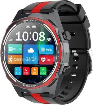 Smart Watch for Men, 1.6-inch Extra Large Screen 60 Days Standby Round Touch IP67 Waterproof Watch with Heart Rate Sleep Monitor Bluetooth Call Message Sports for Android iOS (Red)